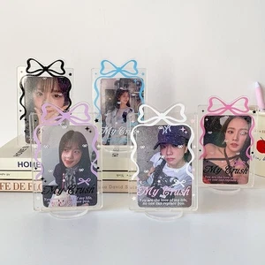 Ribbon Bow 3 inch Kpop Photocard Holder Women Girls - Picture 1 of 12