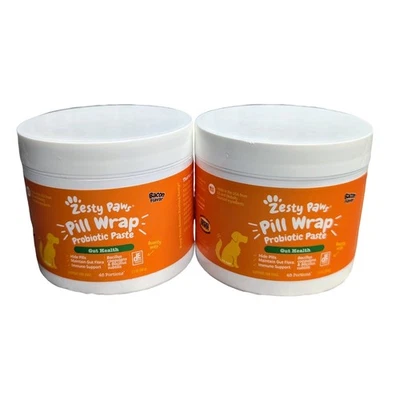 (2) Zesty Paws Probiotic Paste Pill Wrap for Dogs Gut Health Bacon Flavor NEW - Image 1 of 4