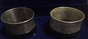 2 anelli tovagliolo Peter Pan vintage in argento sterling - Foto 1 di 12