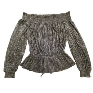 WHBM Long Sleeve Off-The-Shoulder Shimmer Top Size XS NWT - Picture 1 of 6