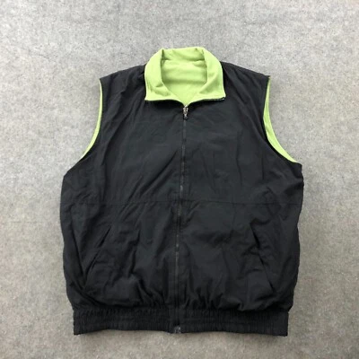 Chaleco Bolle Para Hombre Mediano Negro Verde Cremallera Completa Sin Mangas Reversible Cortavientos Foto 1 de 4