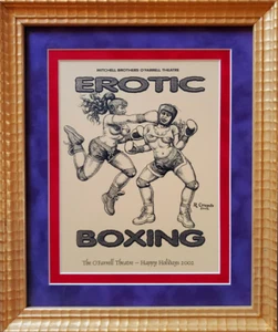 Seltener neuwertiger Robert R Crumb Original "EROTIC BOXING" Druck 2002 AOR Poster - Bild 1 von 6