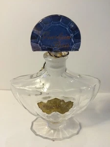 Vintage Shalimar Mini Perfume Bottle w/Blue Fan Stopper Guerlain/Paris France - Picture 1 of 9