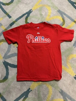 PHILADELPHIA PHILLIES RYAN HOWARD  MAJESTIC T-SHIRT YOUTH LARGE - Image 1 of 4