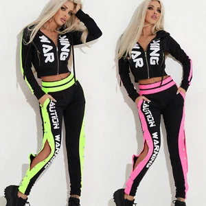 Mexton Damen 2-Teiler Jogginganzug Knopfhose Knöchelhose Neon Pink M 38 - Bild 1 von 8