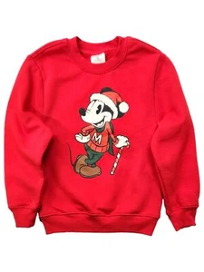Disney Boys Red Mickey Mouse Holiday Christmas Sweater Size Small - Picture 1 of 2