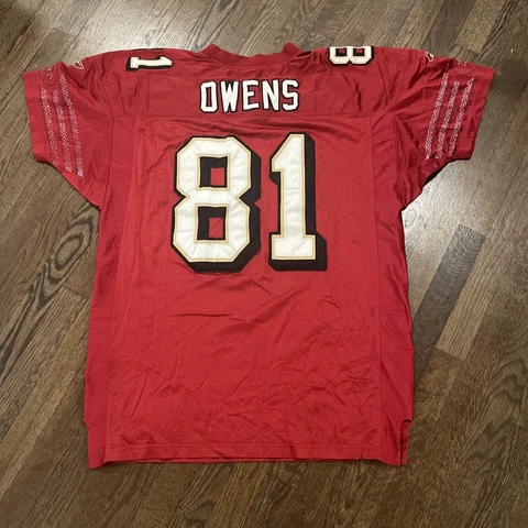 San Francisco 49ers Terrell Owens Jersey Mens Size 52 Stitched Reebok Red Cover