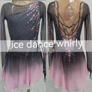 Vestido de patinaje artístico para mujer niña competencia sobre hielo gimnasia rítmica - Imagen 1 de 7