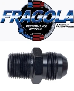 Fragola 481644-BL 4 AN to 3/8 NPT Male Straight Adapter Fitting Black IMCA USRA - Bild 1 von 1