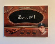 2011 Topps Update Pee Wee Reese MGL-PWR Black Leather Nameplate /99 Rare Dodgers