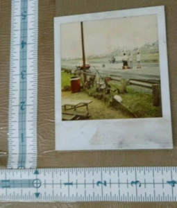 Vintage Polaroid Photo car race track outside - Picture 1 of 2