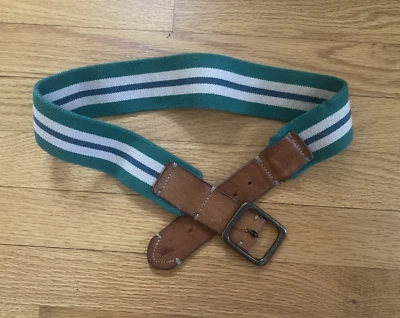 Cinturón de cuero elástico a rayas verdes Abercrombie & Fitch talla M/L (B3) Foto 1 de 4