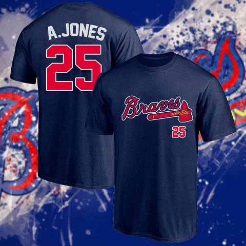 Andruw Jones #25 Atlanta Braves Player Number T-Shirt S-3XL Gift Fan Cover