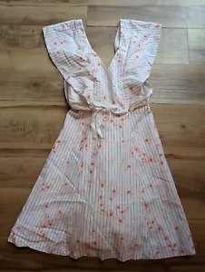 Vestido CLUB MONACO Lino Portiana Espalda Abierta, Flores Blanco y Rosa Talla XS 00 - Imagen 1 de 11