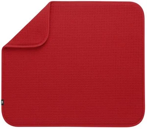 Red Dish Drying Mat Highly Absorbent Microfiber Kitchen Counter 16x18" - Picture 1 of 7
