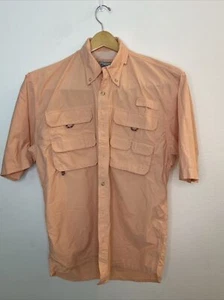 Bimini Bay mens shirt Fishing Shirt Sz M P2P 21” Length 32” Peach Color - Picture 1 of 6
