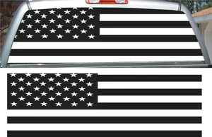 American Flag black white car truck rear window view thru graphic - Bild 1 von 2