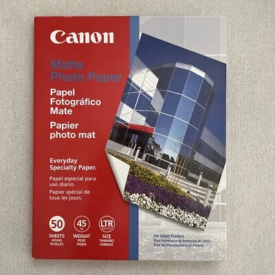 Canon Photo Paper Plus, Matte, 8-1/2 x 11 Inches- 50 Sheets/Pack Inkjet NEW - Image 1 of 2