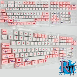 127Pcs/Set Pink Rabbit Full Size Key Caps PBT Keycaps Mechanical Keyboard XDA - Picture 1 of 13