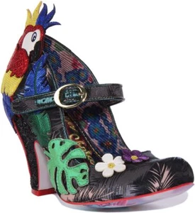 Irregular Choice Parrot Paradise Mid Heel Party Shoe Black Multi US 6 - 11 - Picture 1 of 12