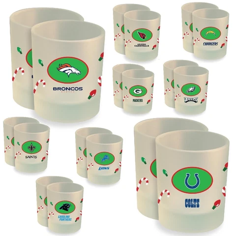 Officially Licensed NFL 2-pack Christmas Rocks Glasses 500092-J Cover