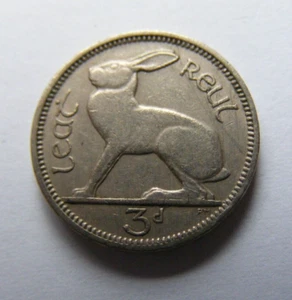 1950 Irish Threepence Coin Old Ireland 3d Good Details - Picture 1 of 4