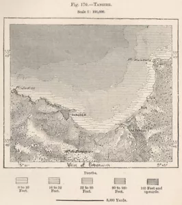 Tangier. Morocco 1885 old antique vintage map plan chart - Picture 1 of 1