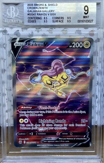 PSA 10 Raikou V #GG41 Pokémon TCG 2023 Crown Zenith Alt Art