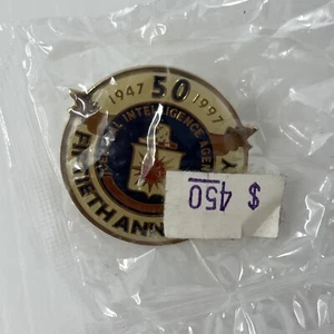 CIA Central Intelligence Agency 50th Anniversary 1947-1997 Lapel Pin SEALED - Picture 1 of 5