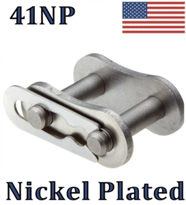 #41NP Nickel Plated Roller Chain Connecting / Master Link QTY 10 FAST SHIPPING - Picture 1 of 1