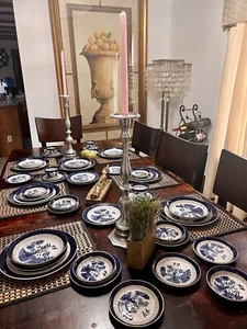 Set piatti salice 188 vintage Ironstone Ware artigiano Cina Giappone PO - Foto 1 di 11