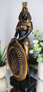 Goddess Isis With Shield Statue Egyptian 11" Height Egypt Figurine - Picture 1 of 6