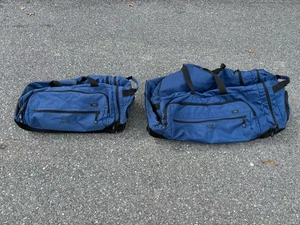 LL Bean XL Rolling Duffel 32” Large Duffel 24” Blue/Black 2-Piece Roll Bag Set - Picture 1 of 24