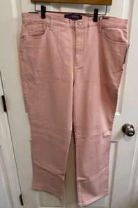 Jeans promedio Gloria Vanderbilt 18 rosa elástico 5 bolsillos 30 pulgadas entrepierna nuevos - Imagen 1 de 12