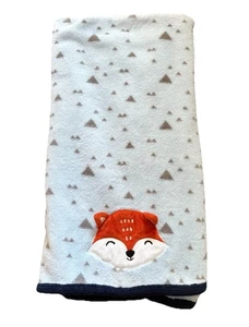 Parents Choice Fuchs Blau Grau Berge Dreiecke Fleece Babydecke - Bild 1 von 5