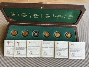6 Deutsche 20 € Goldmünzen In Holzkasette - Bild 1 von 3