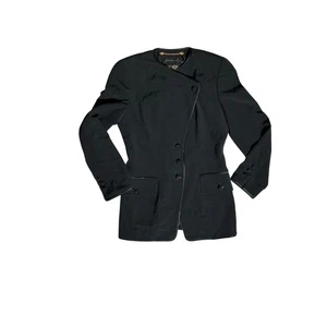 Escada Couture Black Virgin Wool Blazer Jacket Women EU 34 US 2–4 Designer - Picture 1 of 6