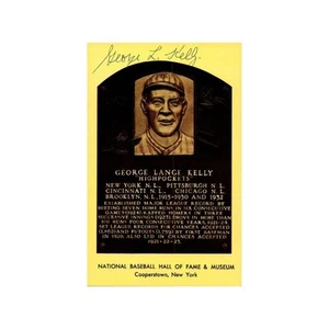 George Kelly Autographed HOF Plaques (Spencer Ross LOA) - Picture 1 of 1