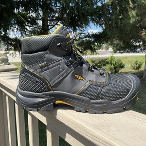 KEEN Utility Work Boots Men 12 Steel Toe Waterproof Gray Yellow EH ASTM USA made - Picture 1 of 22