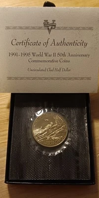 1993-P  WORLD WAR II  50th Anniversary Commem 50¢, Clad UNC, in OGP w/CoA. - Image 1 of 4