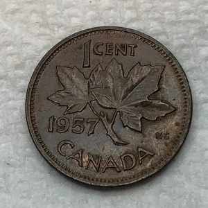 Moneta da un centesimo canadese 1957 Canada 1c penny - monete mondiali - monete da collezione - Foto 1 di 2