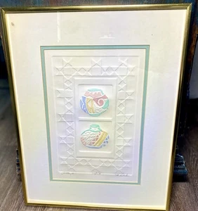 Embossed Pottery Print~Artist Marianne Wieland Signed Numbered & Custom Framed  - Picture 1 of 8