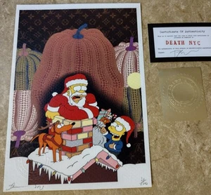 DEATH NYC ltd ed framed signed art print 21x15cm (Sm) Simpsons x Yayoi Kusama - Picture 1 of 2