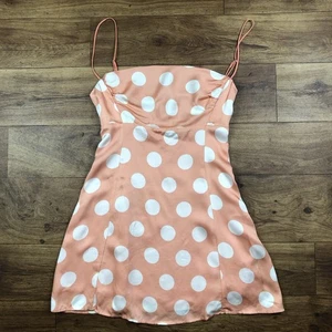 For Love And Lemons Minikleid Damen Gr. M pfirsich orange weiß gepunktet Mirabelle - Bild 1 von 9