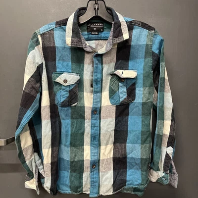 Billabong для мальчиков с длинным рукавом фланель на пуговицах 100% хлопок синий размер XL - Изображение 1 из 4