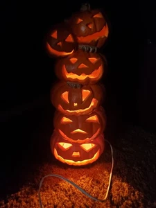Totem Vintage 1998 Paper Magic Group Zucca Jack-o-lantern Stack Illuminato 18" - Foto 1 di 7