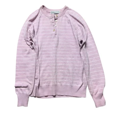 Y2K Givenchy Sport Long-Sleeved Striped Henley Sweater Quarter Button Front  - Image 1 of 4