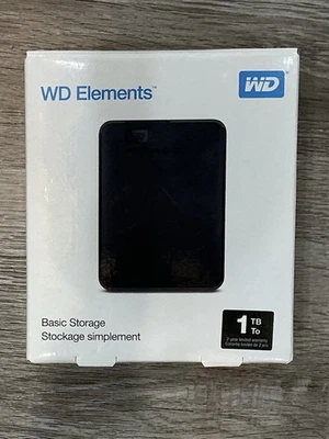 WD Elements SE 1 TB Portable External Hard Drive WDBEPK0010BBK-WESN C - Image 1 of 4