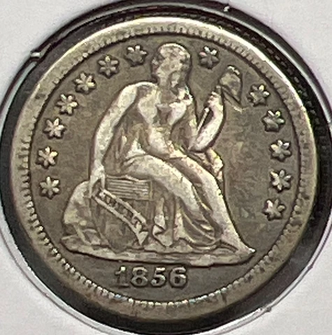 1856-O SEATED LIBERTY SILVER DIME GRADES VERY FINE++...ACTUAL COIN  #C12160 Cover