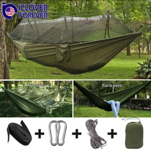 Juego de mosquiteros hamaca de campamento para 2 personas viaje al aire libre cama doble colgante - Imagen 1 de 18